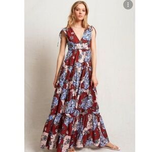 Warm Island Maxi Dress in Burgundy L NWOT